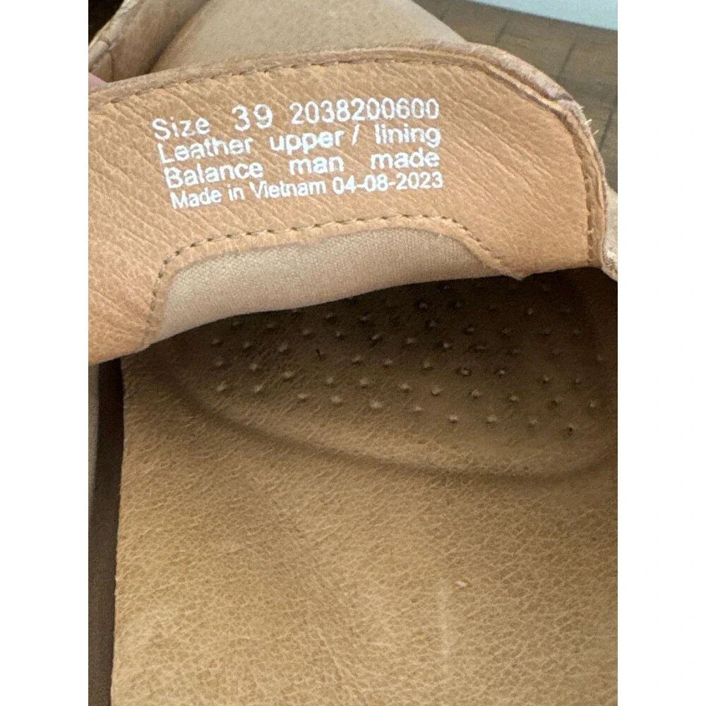 Dansko Women’s 39 Tan Leather Backless Loafer Mules Slip On Comfort Shoes